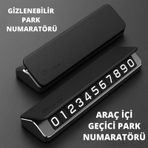 Polham Deri Ve Metal Araç İçi Geçici Park Telefon Numaratörü, Gizlenebilir Numaratör, Manyetik Numaralı 1 Adet