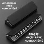 Polham Deri Ve Metal Araç İçi Geçici Park Telefon Numaratörü, Gizlenebilir Numaratör, Manyetik Numaralı