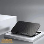 Polham Hızı Ayarlanabilir Laptop Soğutucu Notebook Standı - 4 Kademeli Yükseklik Ayarlı, 2 USB Girişli Stand - Siyah