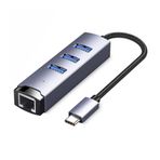 Polham Jazos 4in1 Type C to 1x 5Gbps RJ45 ve 3x USB Çoğaltıcı Okuyucu Adaptör, Klavye, Mouse Okuyucu