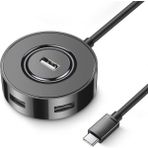 Polham Jazos 4in1 Type C To 4x Usb 3.0 Çoğaltıcı Okuyucu Hup Adaptör, Klavye, Mouse, Yazıcı, Usb Okuyucu Siyah