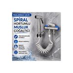 Polham Paslanmaz Çelik Spiral Hortumlu Musluk Çoğaltıcı – Çift Çıkışlı, Sprey Başlıklı, Banyo Tuvale