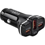 Polham Süper Hızlı 78W 1xusb ve 2x Pd Type-C Araç Şarj Cihazı, 12/24V Çakmaklık Akım ve Isı Korumalı - Siyah