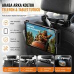 Polham Universal Araç Arka Koltuk Telefon Ve Tablet Tutucu | 360° Dönebilen Telefon Standı Katlanabilir