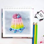 Poliart Kare 25X25 cm Spiralli Eskiz Defteri Suluboya ve Grafik Için Watercolor Sketchbook