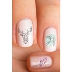 Poligonal Suluboya Hayvanlar Tırnak Dövmesi, Tırnak Tattoo, Nail Art, Tırnak Sticker