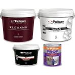 Polisan 4 Parça Boya Seti 17,5kg / 12,5 Lt Polisan Elegans Silinebilir Iç Cephe Duvar Boyası + 17,5kg Polisan Tavan Ultra + Polisan 2,5lt Panel Kapı Boyası + Polisan 2,5kg Nem Rutubet Boyası - Süt Köpüğü