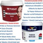 Polisan Antibakteriyel Elegans Extra 20 kg + Marshall Tavan 10 kg Damla Sakızı Renk İç Cephe Boyası
