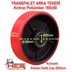 Poliüretan Transpalet Tekerleği 160X50 Mm (Rulmanlı)