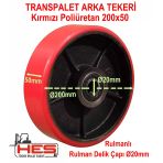 Poliüretan Transpalet Tekerleği 200X50 Mm (Rulmanlı)