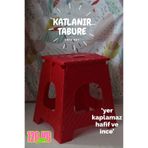 polivahome Katlanabilir Tabure Orta Boy Kırmızı Renk Taşınabilir Piknik Taburesi,Mutfak Taburesi,Kamp Taburesi