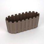 Poliwork Akasya Çit Bahçe / Balkon Saksı 30 cm / 3 Litre - Su Hazneli - Kahve - S
