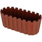 Poliwork Akasya Çit Bahçe / Balkon Saksı 30 cm / 3 Litre - Su Hazneli - Kahverengi