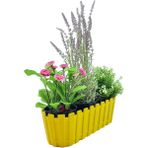 Poliwork Akasya Çit Bahçe / Balkon Saksı 30 cm / 3 Litre - Su Hazneli - Sarı
