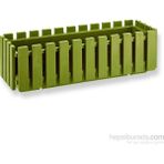 Poliwork Çit Balkon Saksı 15 Lt – 79x23 cm Büyük Boy Bahçe Saksısı - 790x235x220 - Yeşil