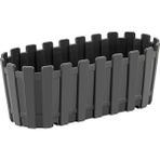 Poliwork Çit Desenli Kaktüs ve Sukulent Saksısı 0.3 Lt 180x60 mm - Dikdörtgen - Antrasit