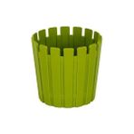 Poliwork Çit Desenli Yuvarlak Saksı 1,1 Lt – 13x14 cm Dekoratif Çiçek Saksısı - Yağ Yeşili