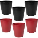 Poliwork Gardenya 26CM Plastik Saksı Bordo-Siyah 6 Adet