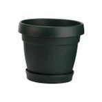 Poliwork Tabaklı Plastik Saksı 1,1 Lt – 13 cm Yuvarlak Modern Çiçek Saksısı - Antrasit