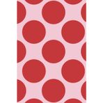 Polka Dot College Ruled Notebook – 120 Pages, 6"x9", Pink Hardcover with Giant Red Polka Dots