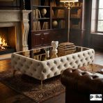 Polka Sofa Retro Black Ayaklı Orta Sehpa - Krem