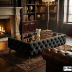 Polka Sofa Retro Black Ayaklı Orta Sehpa - Siyah