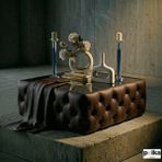 Polka Sofa Retro Deri Serisi Orta Sehpa - kahverengi
