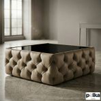 Polka Sofa Retro Deri Serisi Orta Sehpa - krem