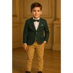 Pollito Erkek Çocuk Gabardin Pantolonlu Ceketli Takım - Yeşil - 2 - 3 Yaş
