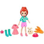 Polly Pocket GDM11 Hayvan Dostu Oyun Seti Lila Bebek ve Tavşan ile 7 Parça Eğlenceli Set