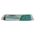 Polmix Büyük Boy 65x80 cm 150 gr 30 Mikron 50 lt Siyah Rulo 10 Adet Çöp Torbası