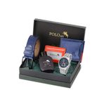 Polo Air Erkek Set Kombin Kemer Cüzdan Kartlık Parfüm Kol Saati Hediyelik Kutusunda Lacivert Set Pl-0978e2