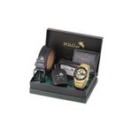 Polo Air Erkek Set Kombin Kemer Cüzdan Kartlık Parfüm Kol Saati Hediyelik Kutusunda Siyah Gold Set Pl-0961e6