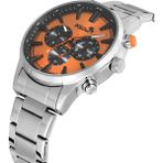 Polo Air Klasik Metal Erkek Kol Saati Gümüş Turuncu Renk PL-0975E5X - Gümüş - Turuncu
