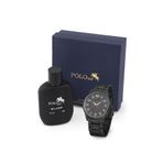 Polo Air Klasik Rakamlı Metal Kordon Erkek Kol Saati Ve Parfüm Seti Hediyelik Kutusunda Siyah PL-0940E1