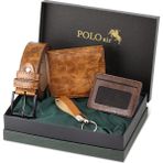Polo Air Kutulu Erkek Kemer Cüzdan Kartlık Anahtarlık Seti Hm-08 - 43 Taba