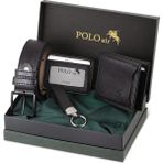 Polo Air Kutulu Erkek Kemer Cüzdan Kartlık Anahtarlık Seti Hm-08 - Siyah
