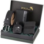 Polo Air Kutulu Erkek Parfüm Kemer Cüzdan Kartlık Seti Siyah PM-10