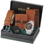 Polo Air PL-0834E6 Taba Erkek Saat Kemer ve Cüzdan Set