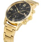 Polo Air Spor Romen Rakamlı Metal Erkek Kol Saati Gold Siyah Renk PL-0963E6X - Altın - Siyah