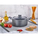 Polo Chef Fiesta Granit Gri Derin Kapaklı Tencere Yanmaz Yapışmaz 22CM