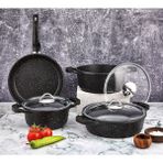 Polo Chef Iron Siyah 7 Parça Granit Tencere Seti - 24 cm