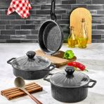 Polo Chef Polochef 5 Parça Granit Döküm Tencere Seti Siyah