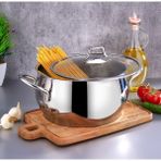Polo Chef Proline Paslanmaz Çelik Derin Güveç Tencere Kapaklı 24 cm - Gümüş