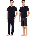 POLO Erkek 3 Lü Kısa Kol Lacivert Pijama Takımı 1C2T0N05 LACİVERT XL