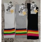 Polo Kız Çocuk Dizaltı Kolej Çorap 3'lü Paket 10 - 12 Yaş (Siyah, Beyaz, Gri) - Siyah - Beyaz - Gri