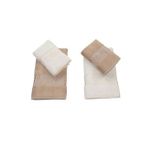 polo life 4 Parça Bamboo Hamam Seti, (BÜYÜK BOY), Banyo Havlu Takımı-krem Sütlü Kahve