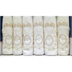 Polo Life Kutulu Nakışlı Kadife Pamuk 6lı Havlu Seti-V5 Krem - 50 x 90 cm