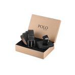 Polo Rucci Kutulu Erkek Çakmak Siyah Kemer Cüzdan Hediye Seti