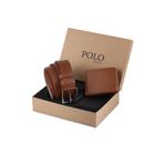 POLO Rucci Kutulu Erkek Taba Renk Kemer Cüzdan Hediye Seti